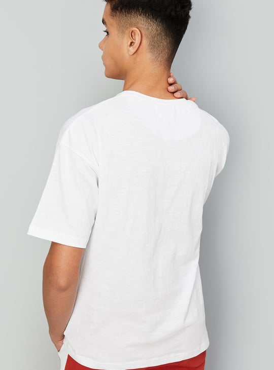 Boys Solid Drop Shoulder T-shirt