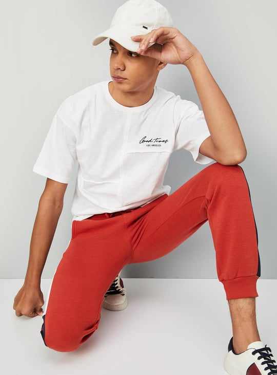 Boys Solid Drop Shoulder T-shirt