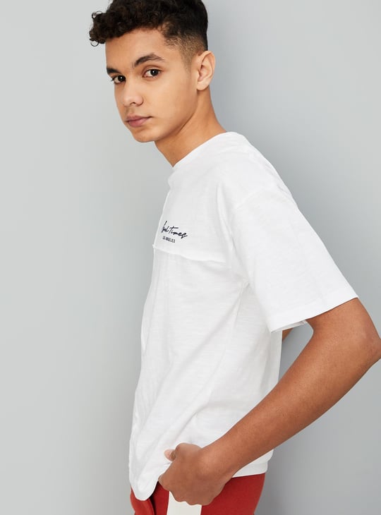 Boys Solid Drop Shoulder T-shirt