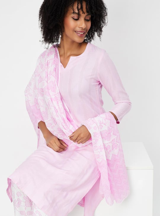 Women Printed Kurta with Dupatta and Straight Pants
