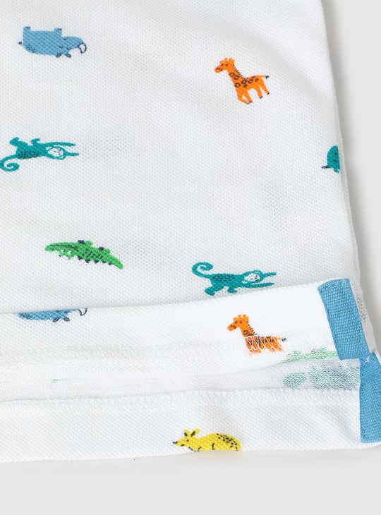 Boys Printed Henley Neck T-shirt