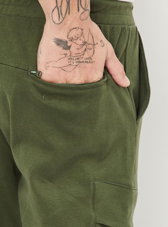 Men Solid Cargo Track Pants