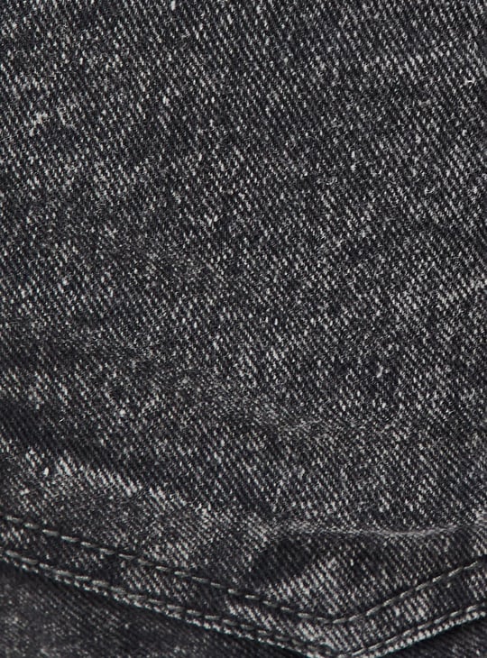 Girls Slim Fit Washed Cargo Jeans