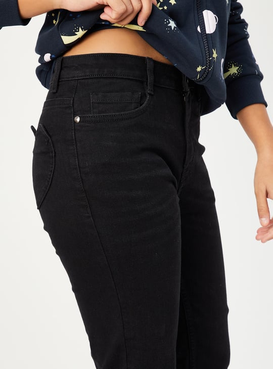 Girls Solid Flared Jeans