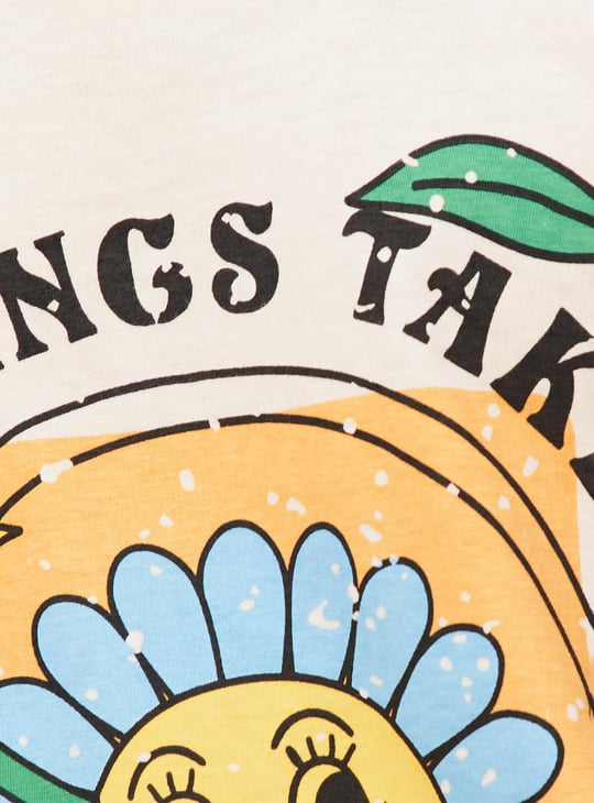 Girls Oversized Back Printed T-shirt