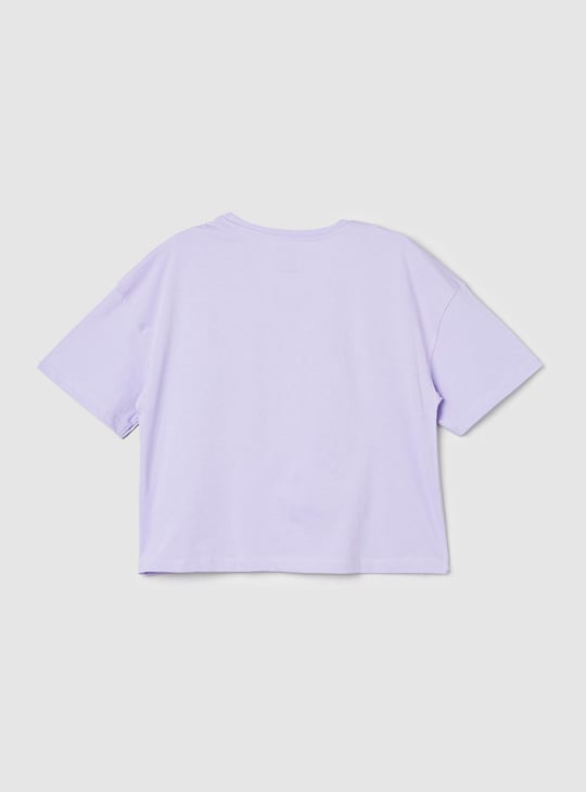 Girls Naruto Print Boxy Fit Crop T-shirt