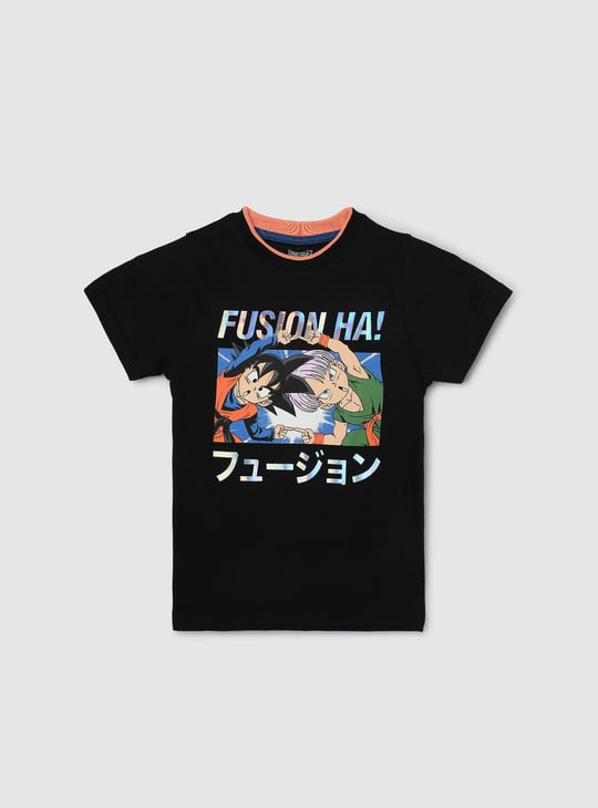 Boys Dragon Ball-Z Printed T-shirt
