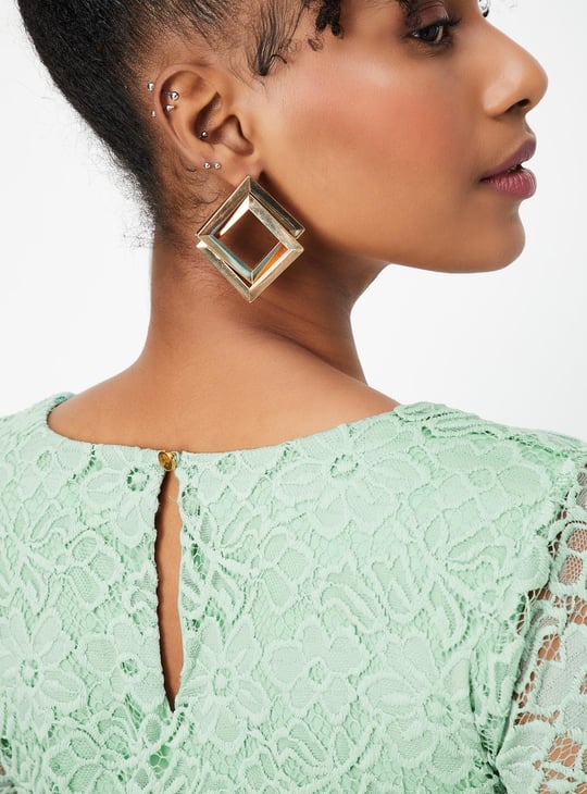 Women Schiffli A-Line Mini Dress