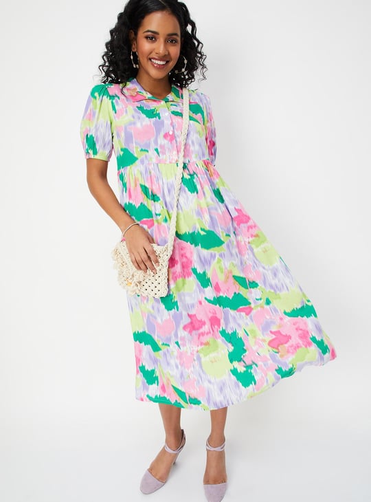 Women Printed Midi Dress