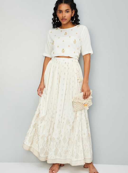 Women Floral Printed Maxi Skirt