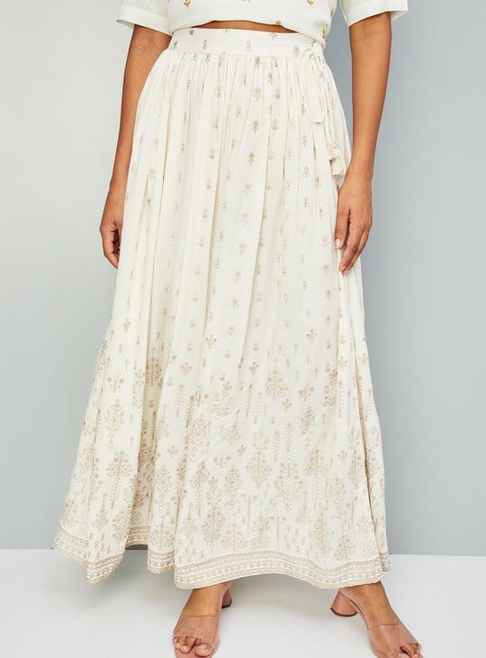 Women Floral Printed Maxi Skirt