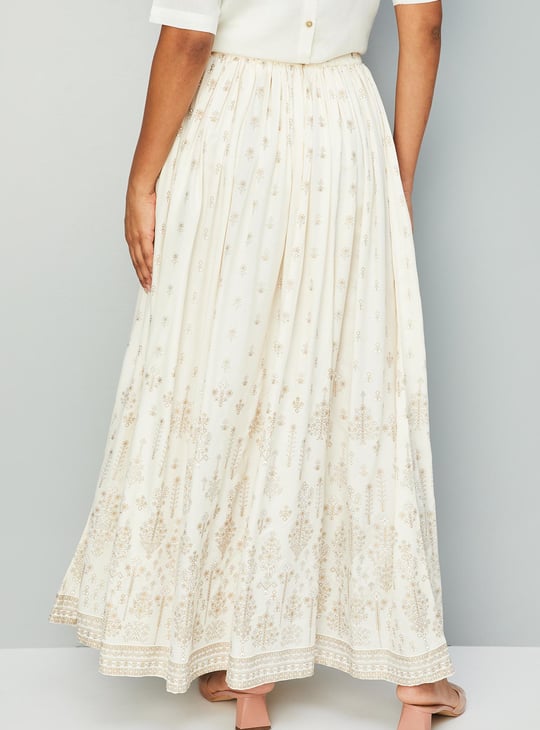 Women Floral Printed Maxi Skirt