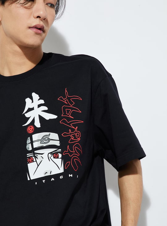 URB_N Men Oversized Naruto Back Print T-shirt