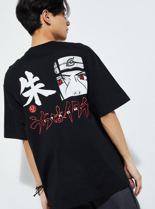 URB_N Men Oversized Naruto Back Print T-shirt