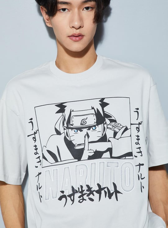 URB_N Men Oversized Naruto Printed T-shirt