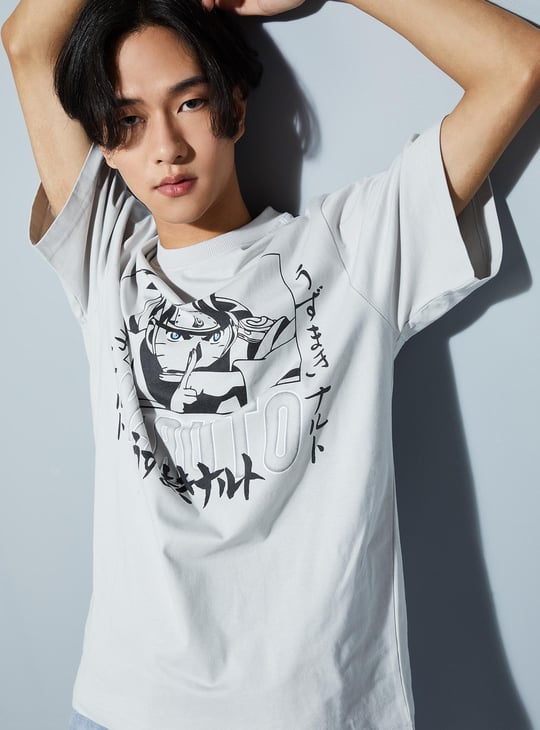 URB_N Men Oversized Naruto Printed T-shirt