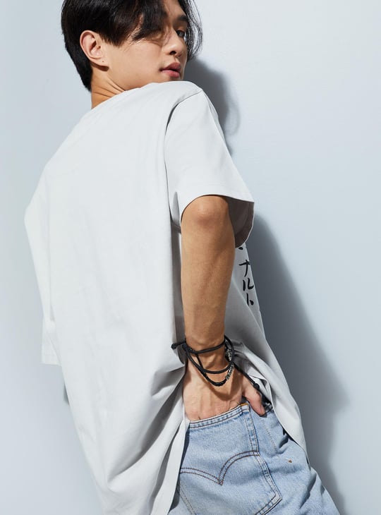 URB_N Men Oversized Naruto Printed T-shirt