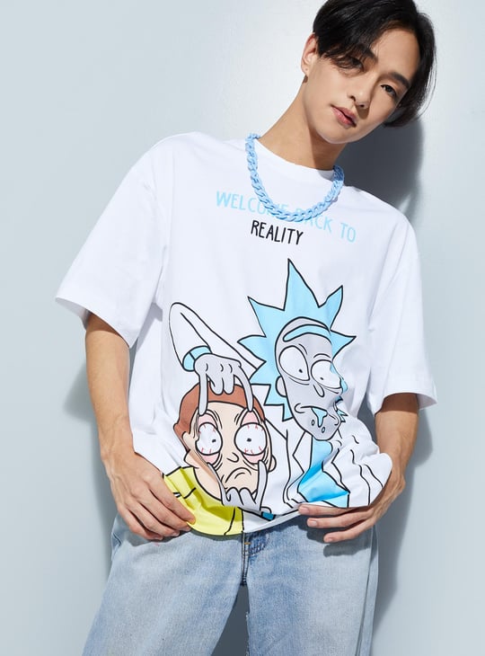 URB_N Men Oversized Rick & Morty T-shirt