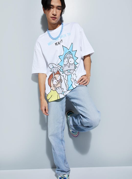 URB_N Men Oversized Rick & Morty T-shirt