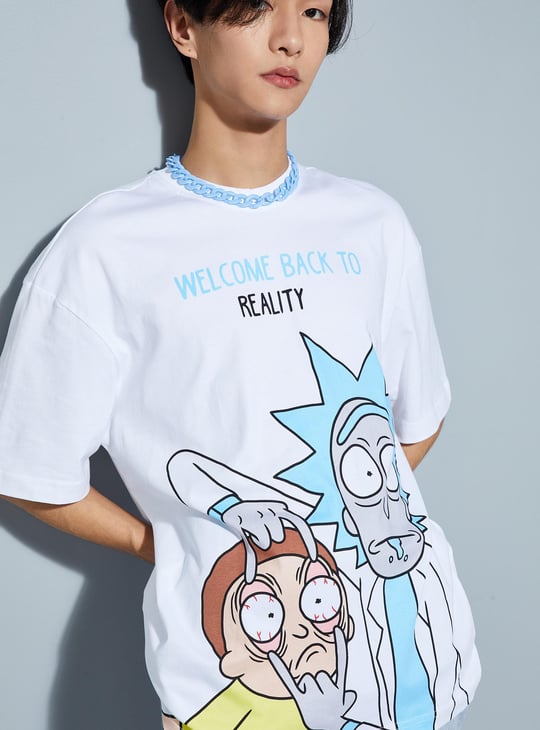 URB_N Men Oversized Rick & Morty T-shirt