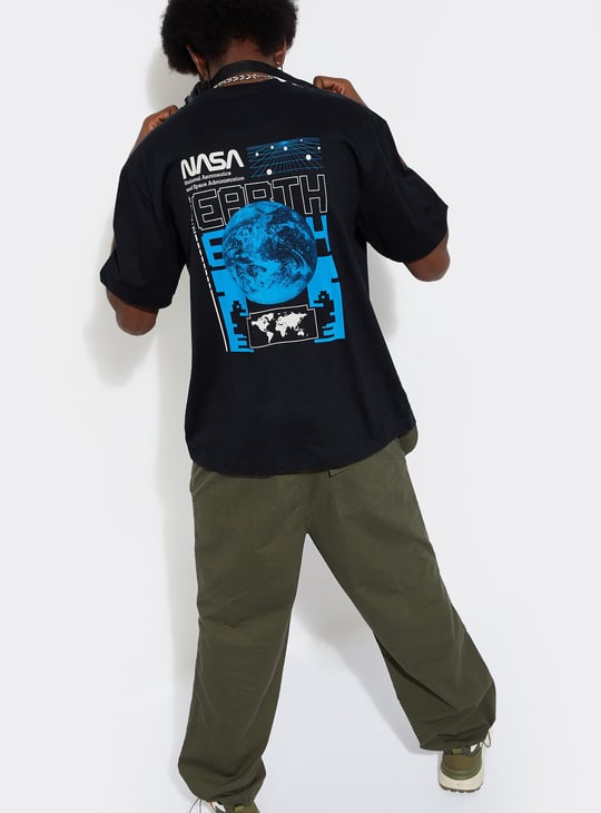 URB_N Men Oversized NASA Printed T-shirt