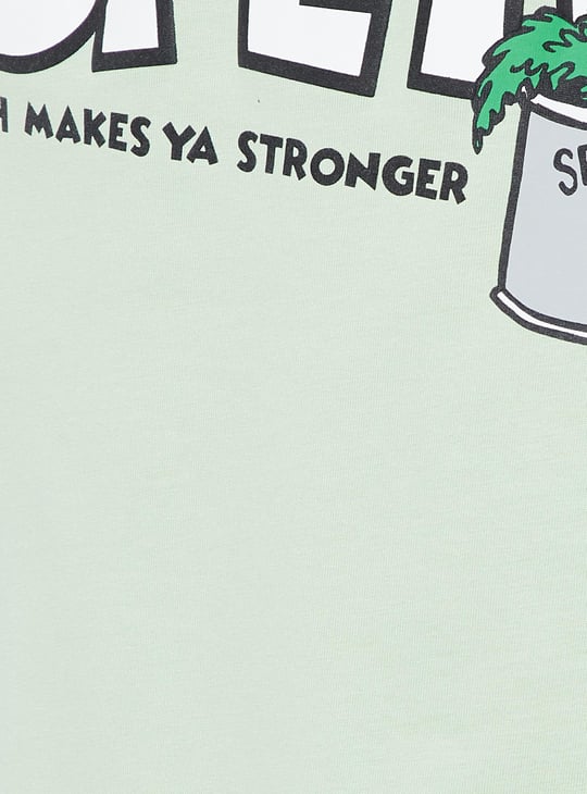 URB_N Men Popeye Print Oversized T-shirt