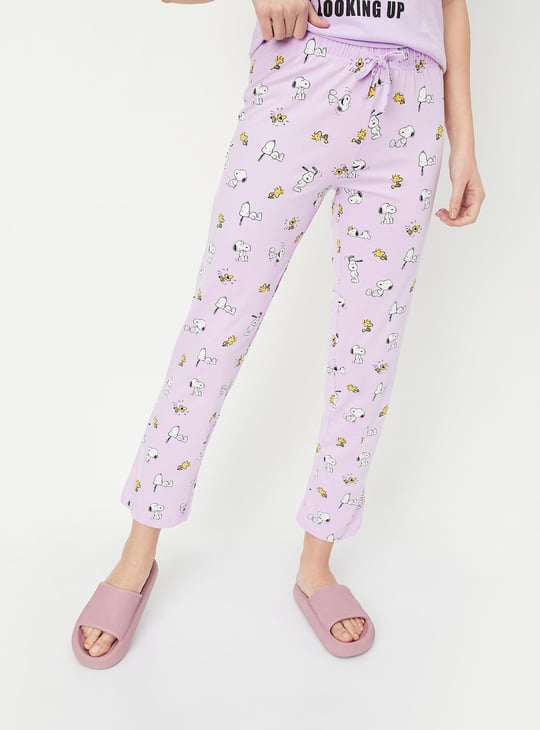 Women Snoopy Print PJ Set