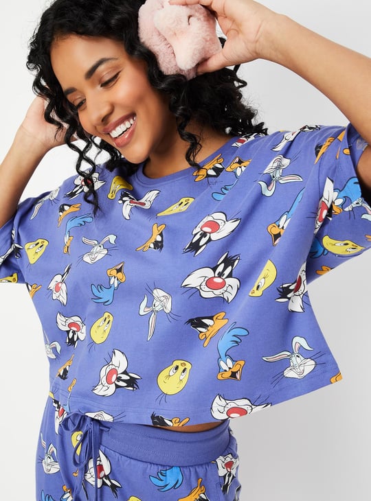 Women Looney Tunes Printed PJ Set