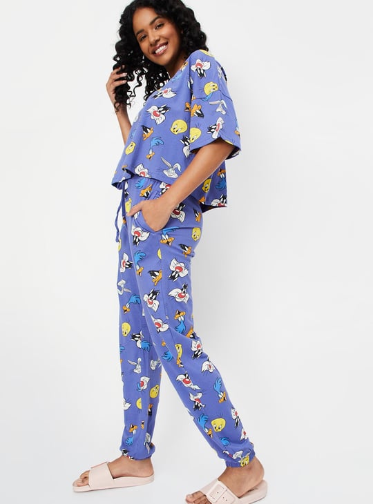 Women Looney Tunes Printed PJ Set