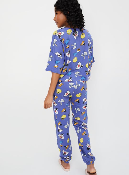 Women Looney Tunes Printed PJ Set