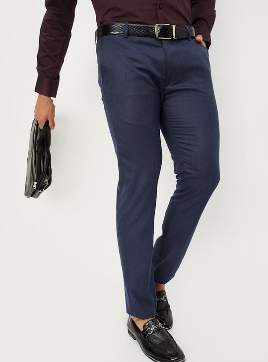 Men Solid Ultra Slim Fit Formal Trousers