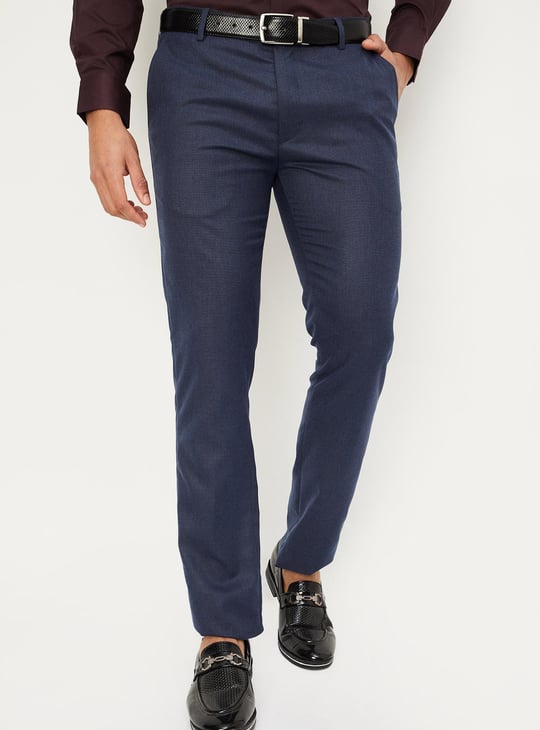 Men Solid Ultra Slim Fit Formal Trousers