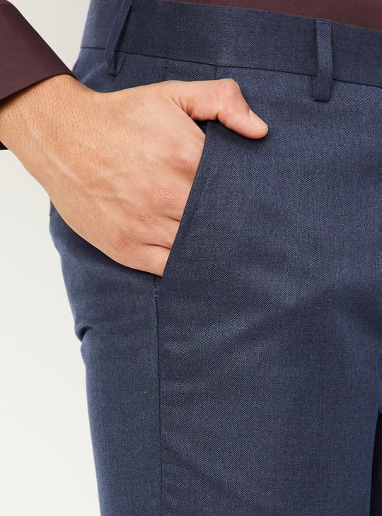 Men Solid Ultra Slim Fit Formal Trousers