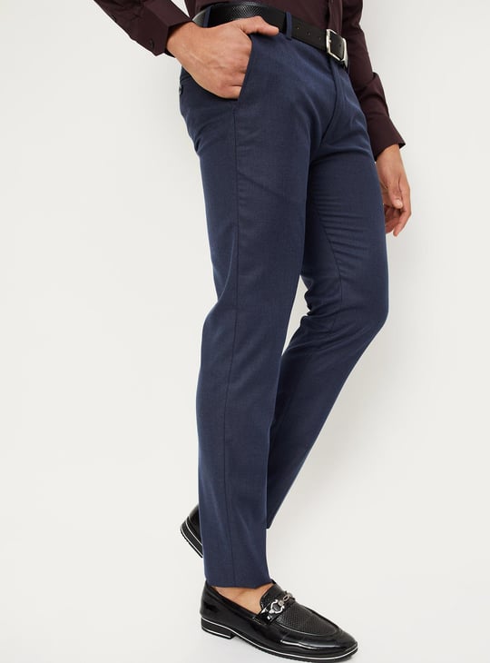 Men Solid Ultra Slim Fit Formal Trousers