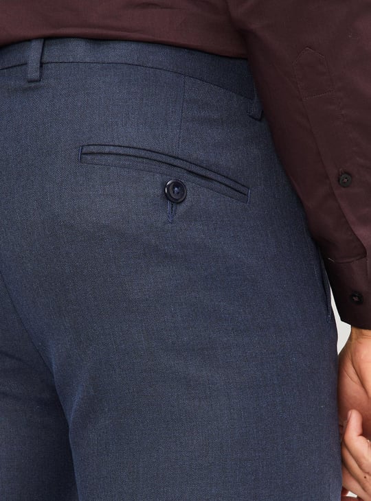 Men Solid Ultra Slim Fit Formal Trousers