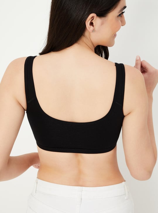 Women Solid Non-Padded Sports Bra - Pack of 2