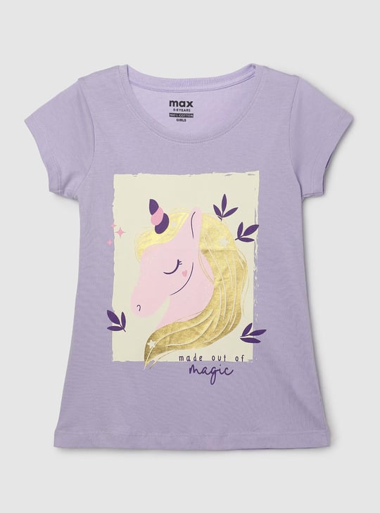 Girls Unicorn Printed T-shirt