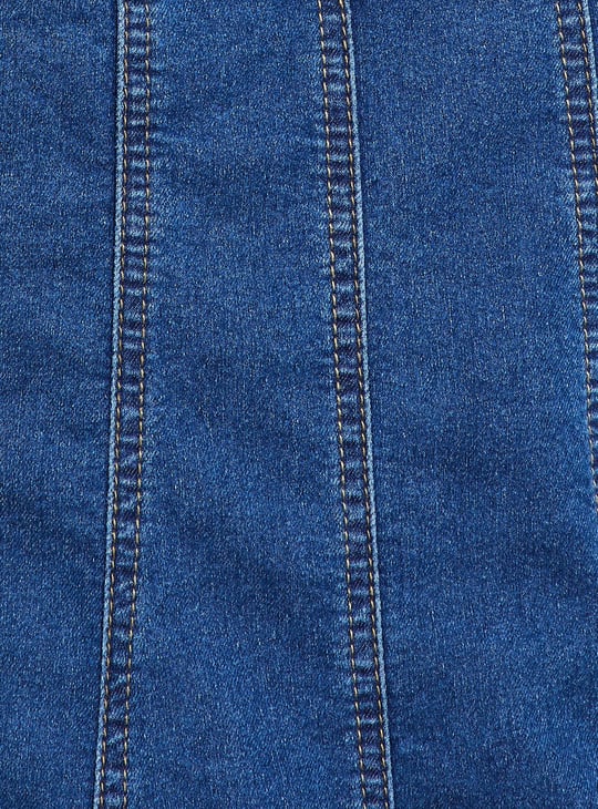 URB_N Women Panelled Denim Dress