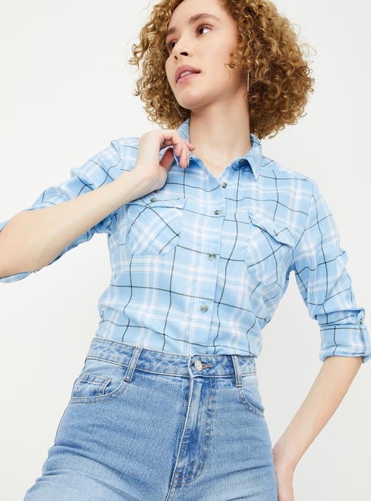 Women Checked Full Sleeves Shirt