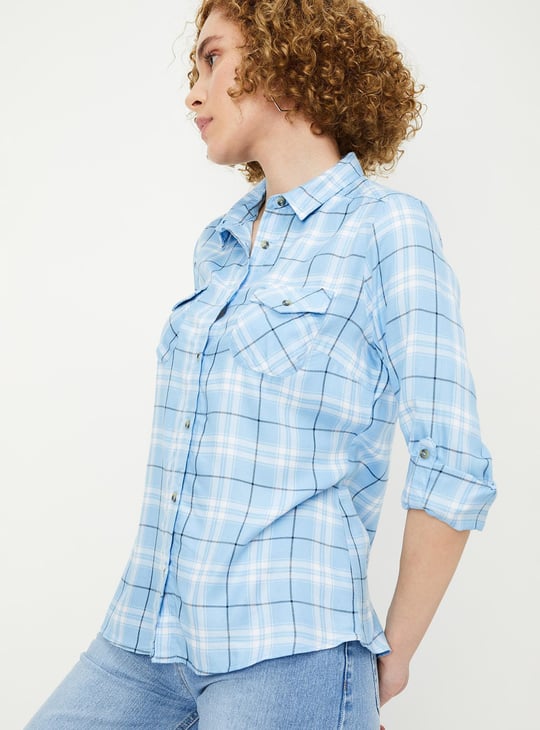 Women Checked Full Sleeves Shirt
