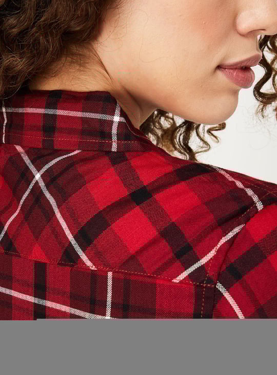 Women Tartan Checked Yarn Dyed Shirt
