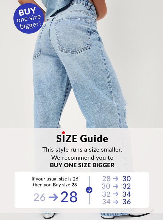 Women Baggy Fit Distressed Jeans