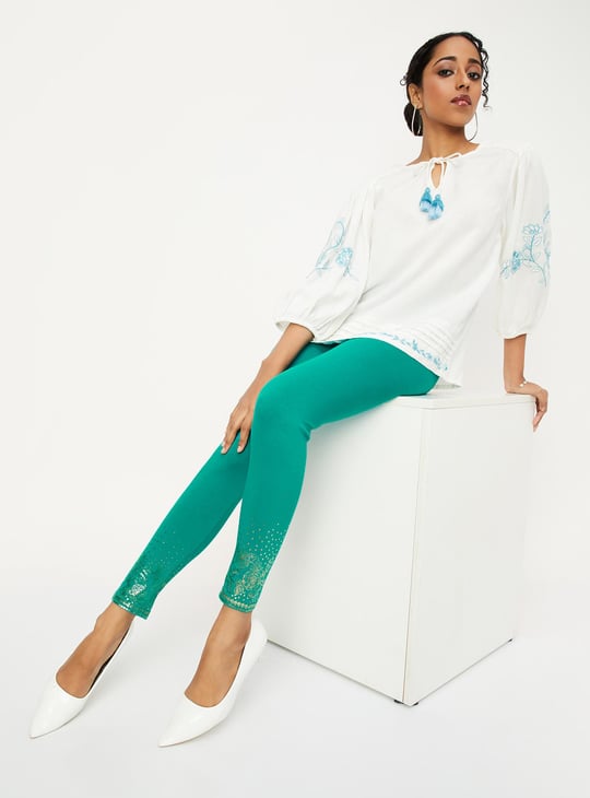 Women Foil Printed Leggings