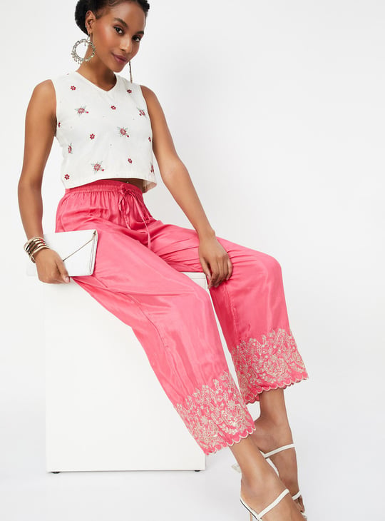 Women Embroidered Palazzos