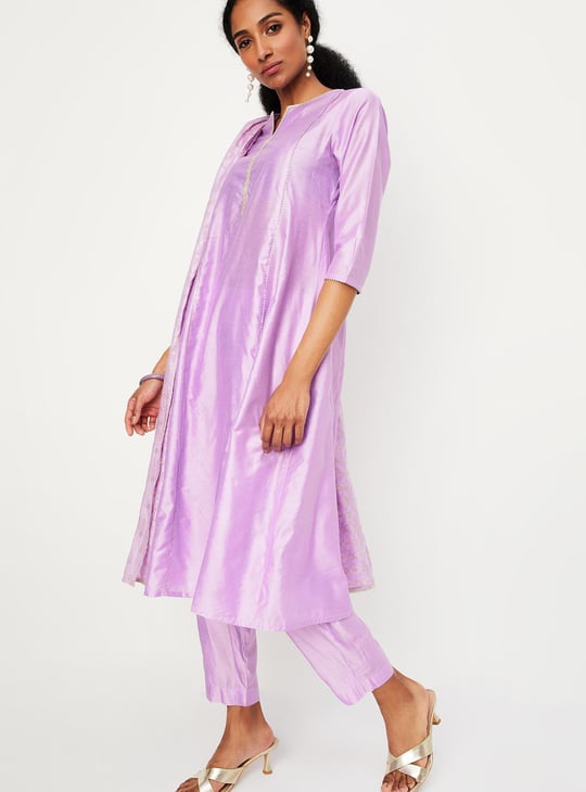 Women Solid A-Line Kurta Set