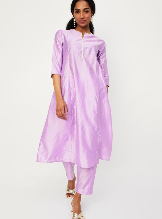 Women Solid A-Line Kurta Set