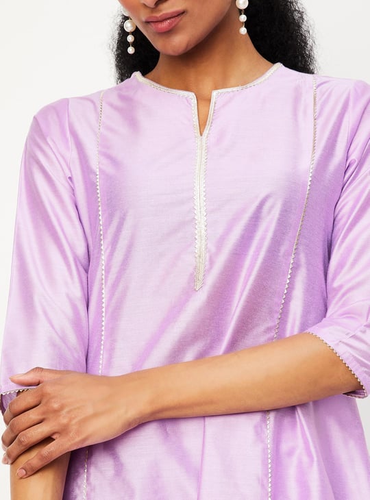 Women Solid A-Line Kurta Set