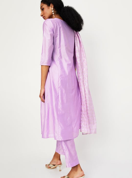 Women Solid A-Line Kurta Set