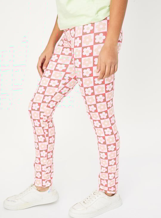 Girls Printed Full-Length Leggings