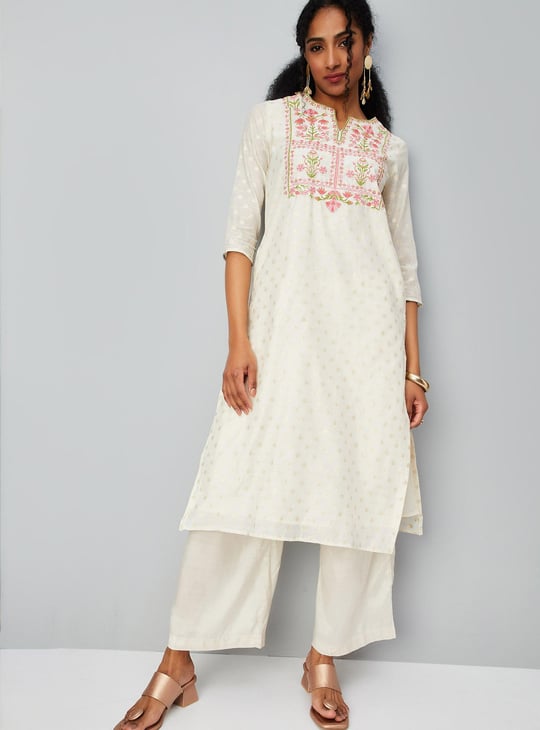 Women Embroidered Kurta Set with Dupatta